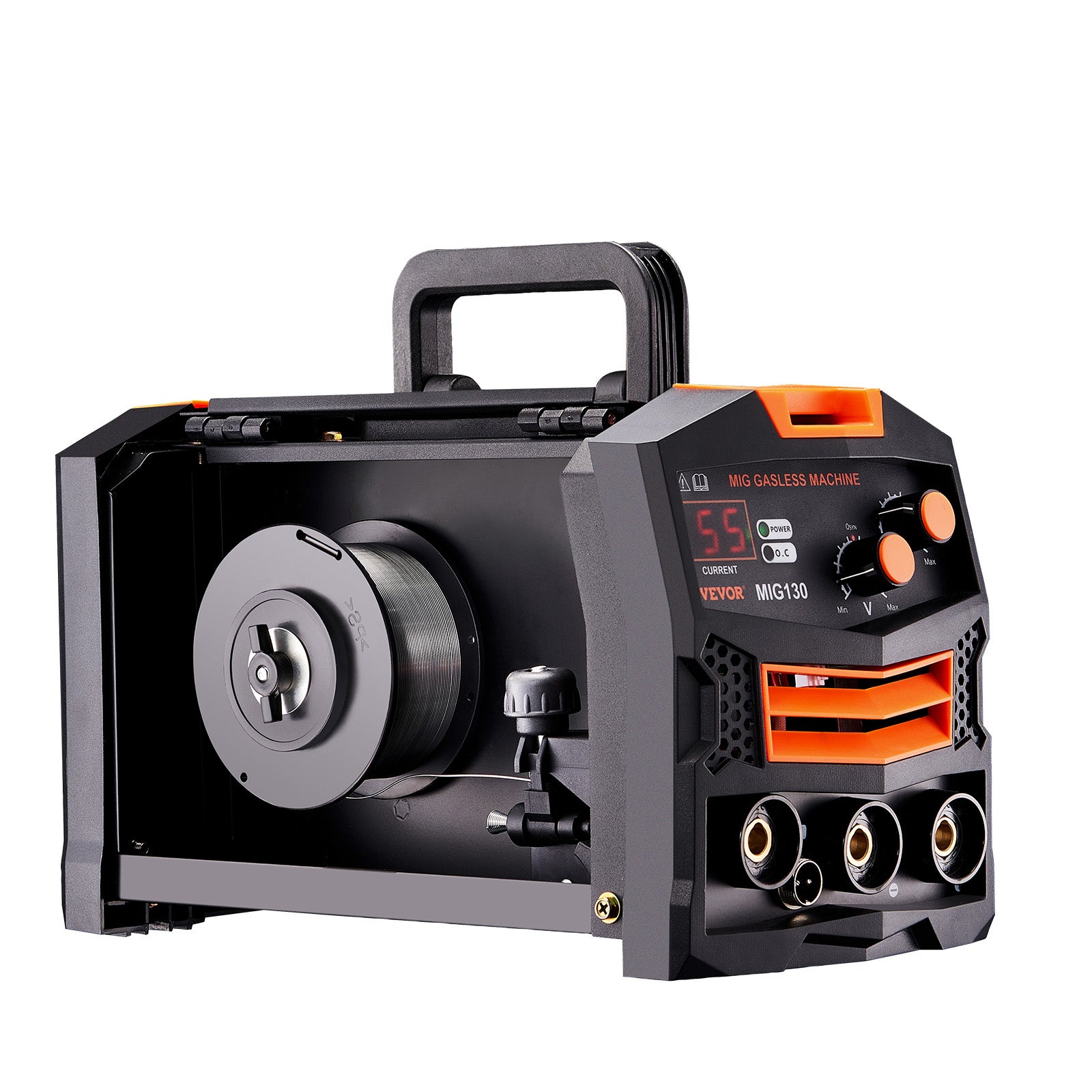 Posto di saldatura MIG 130 A,VEVOR saldatrice MIG sinergica senza gas filo animato,tecnologia inverter IGBT,display digitale,portatile e potente - 9