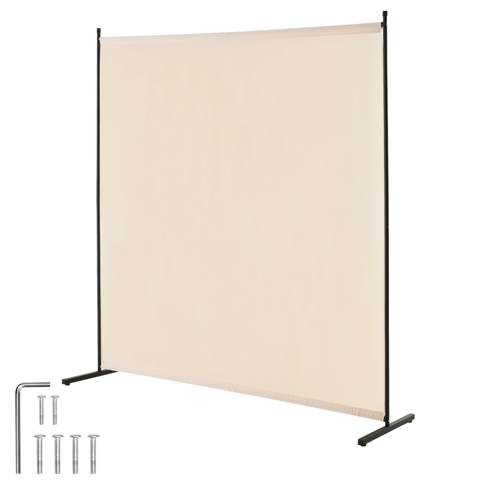 Biombo multifuncional vevor 181x181,5 cm,panel separador autoportante,divisoria interior,pantalla privacidad oficina,dormitorio,beige