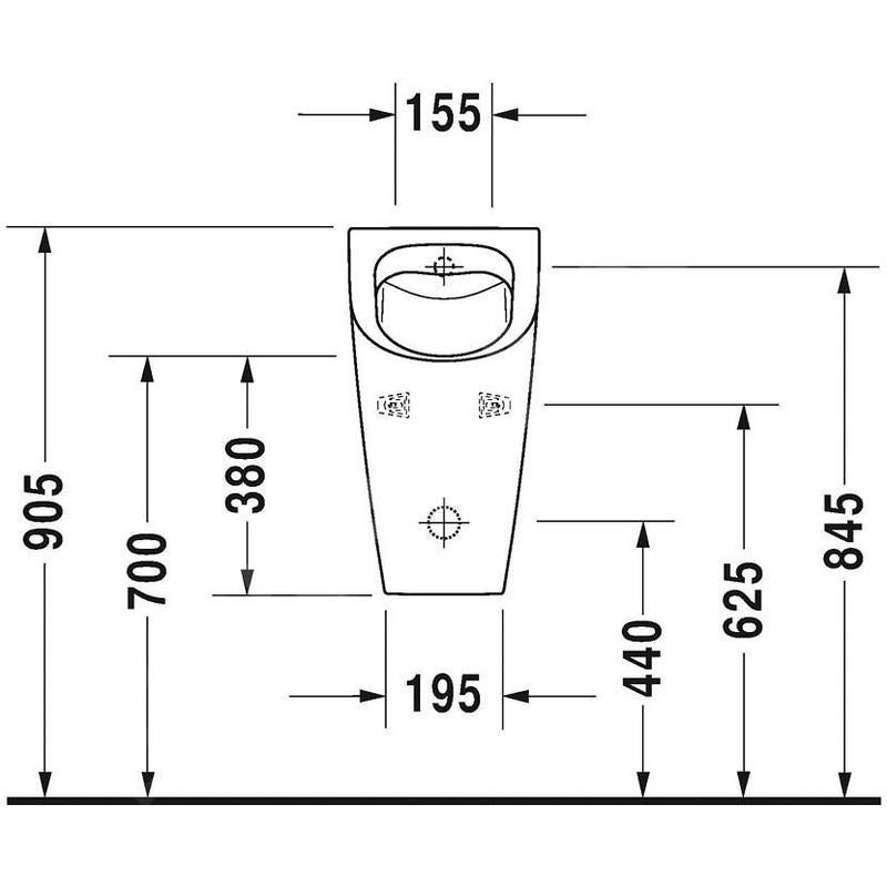Duravit ME by Starck Urinal Rimless, entrée par derrière, sans mouche, 2809300000, Farbe: Blanc - 4
