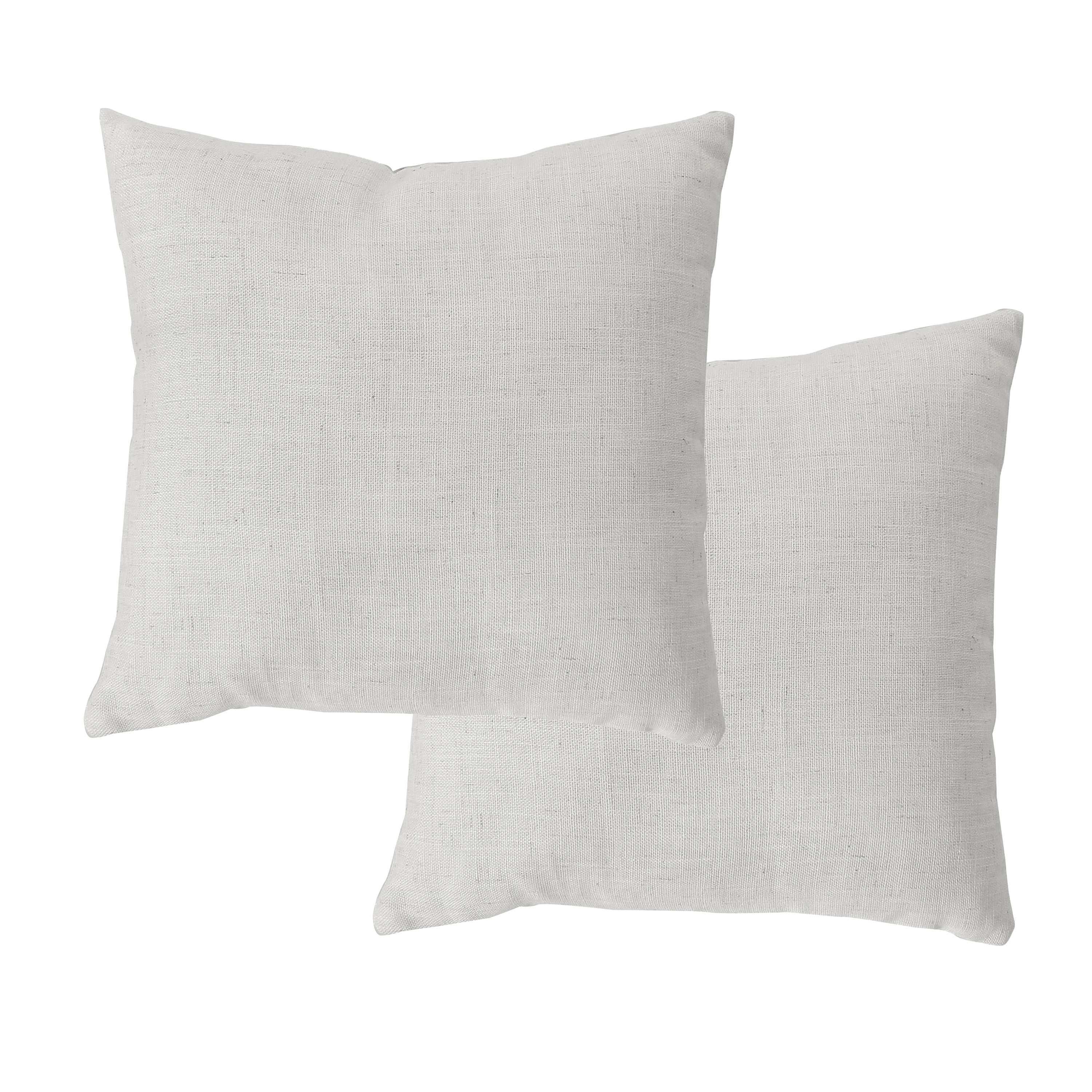 Lot de 2 Coussins déhoussables, carré 40x40cm, Collection Natura, CMADECO - Blanc - 2