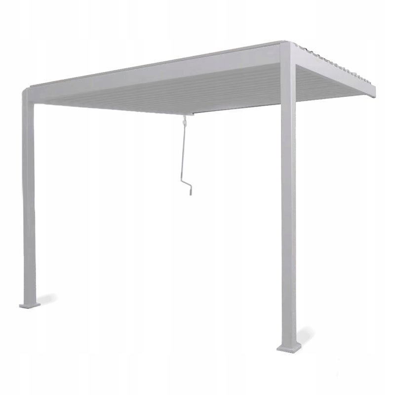 Pergola Ścienna Tarasowa Ogrodu Zadaszenie 3x3 Premium Wall Gutroof Biała 1 szt