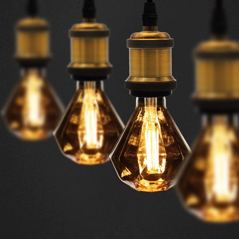 Ampoule LED vintage 4W Diamant Edison G95 220/240V E27 décorative spéciale ambre 2500K - 6