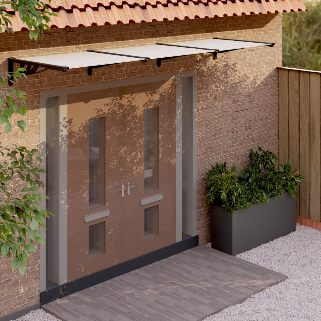 Maison exclusive - marquesina puerta policarbonato negro y transparente 358,5x90cm