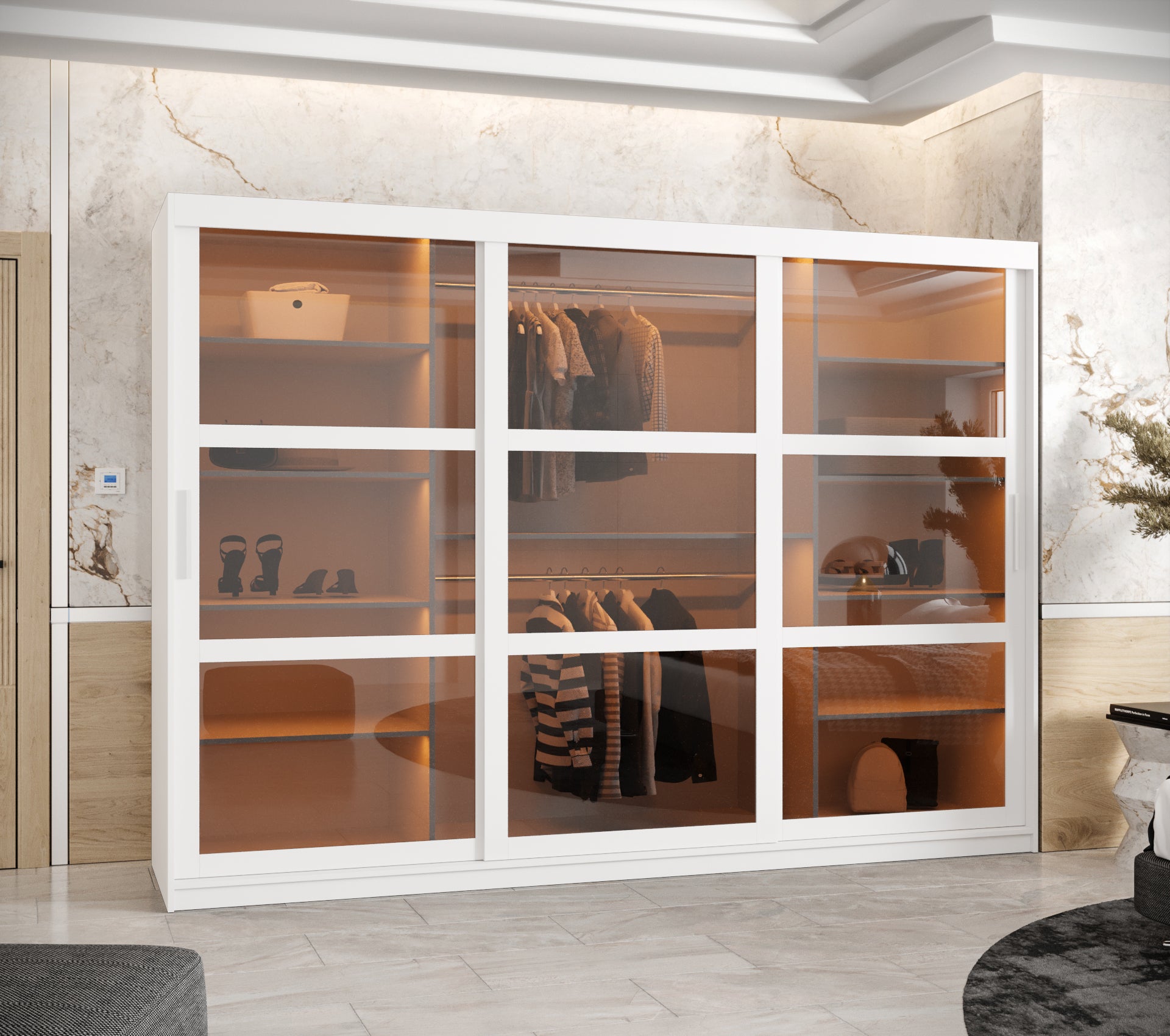 Szafa przesuwna Dome 250 x 62 x 200 biały - 2