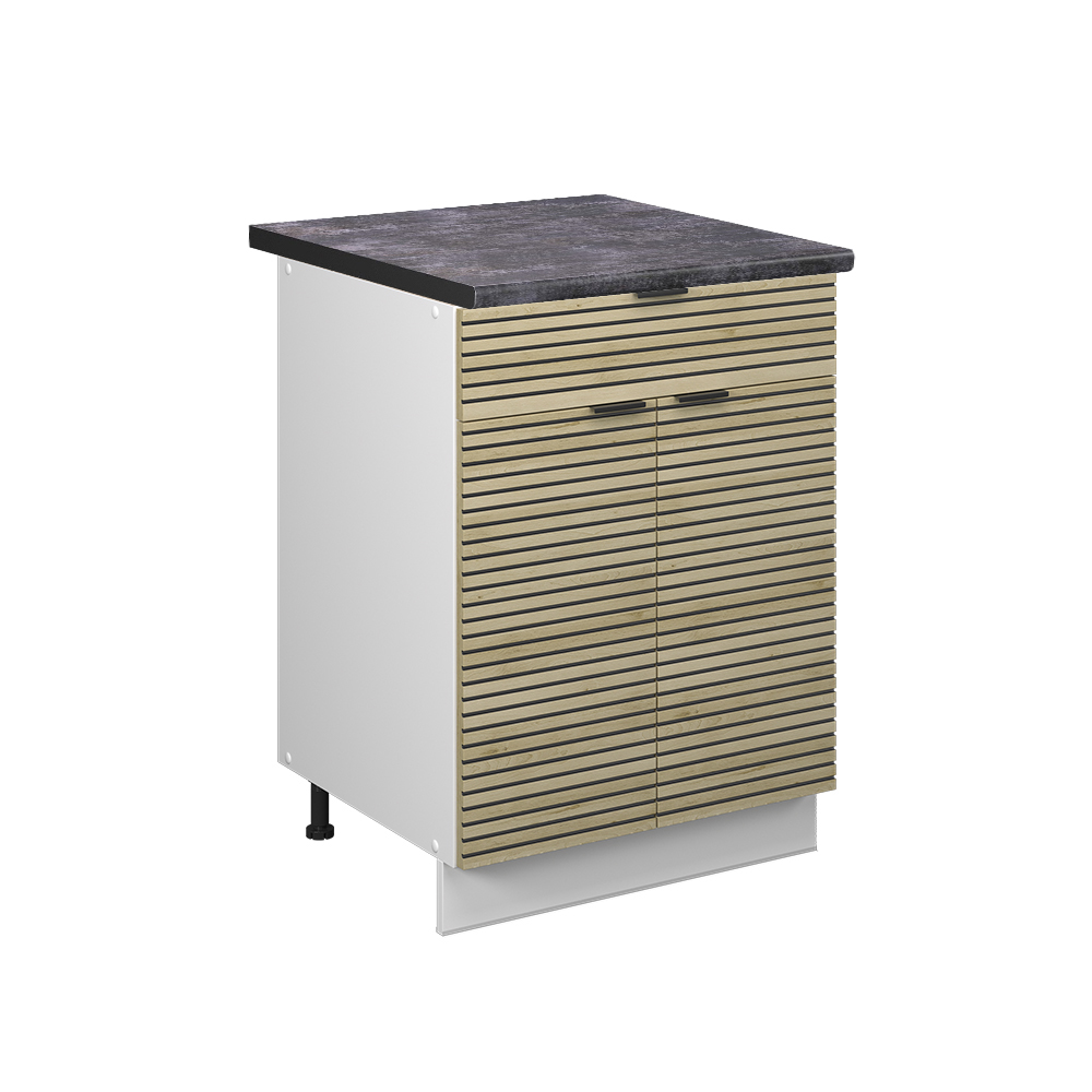 Vicco Szafka dolna do kuchni Fame-Line, Panel dębowy, 60 cm z szufladą, BP Antracyt