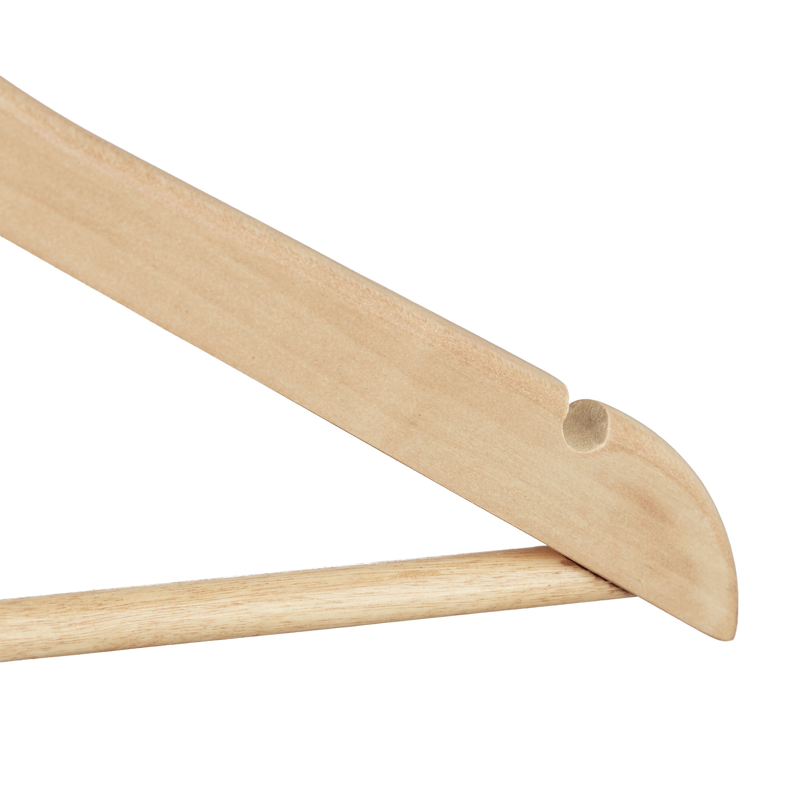 36x Cintres en bois set pantalon robe jupe chemise, Crochet pivotant 360° Hxl: 22,5 x 44,5 cm, nature/argent - 7