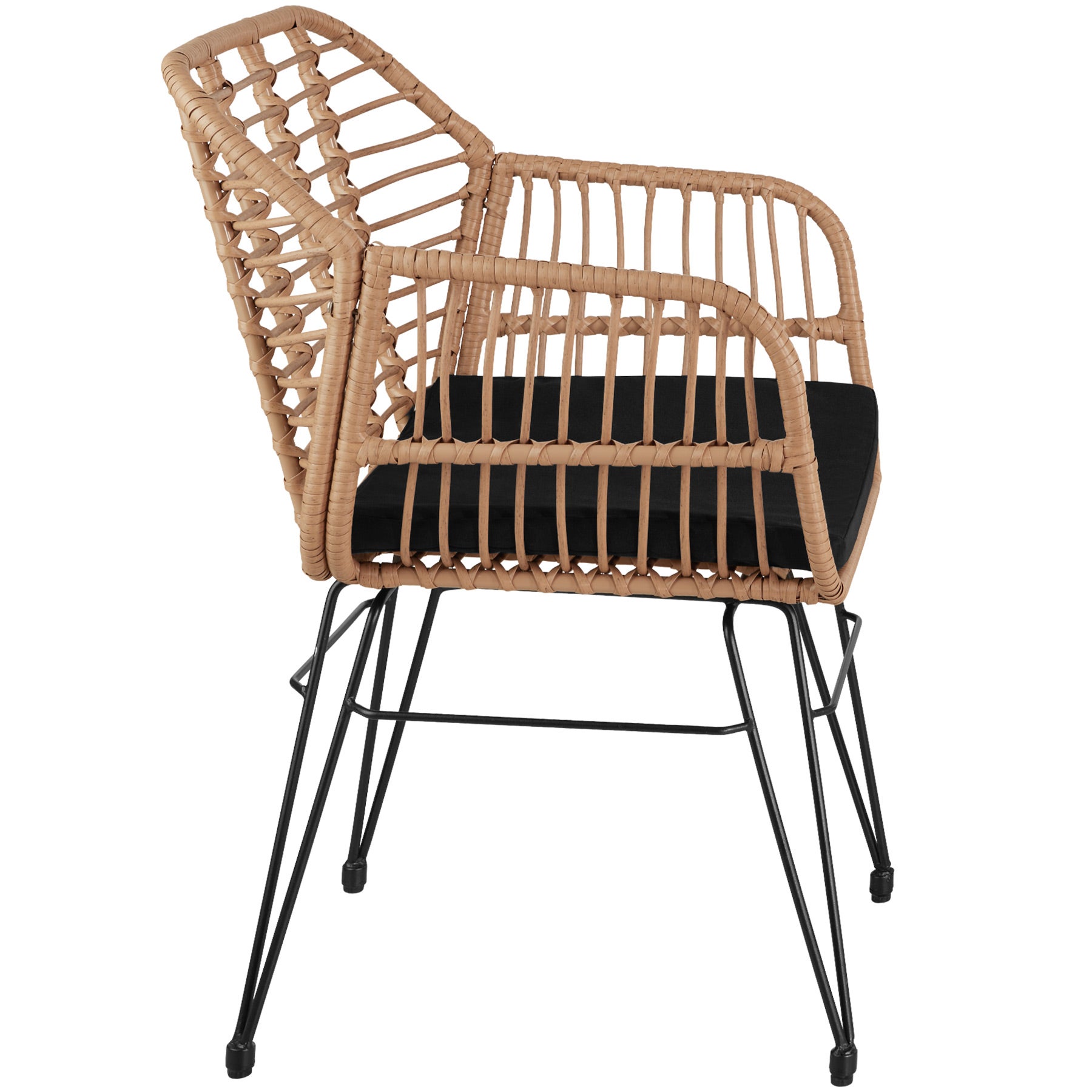 Salon de jardin en résine tressée et acier 2 places résistant aux UV TECTAKE - 4