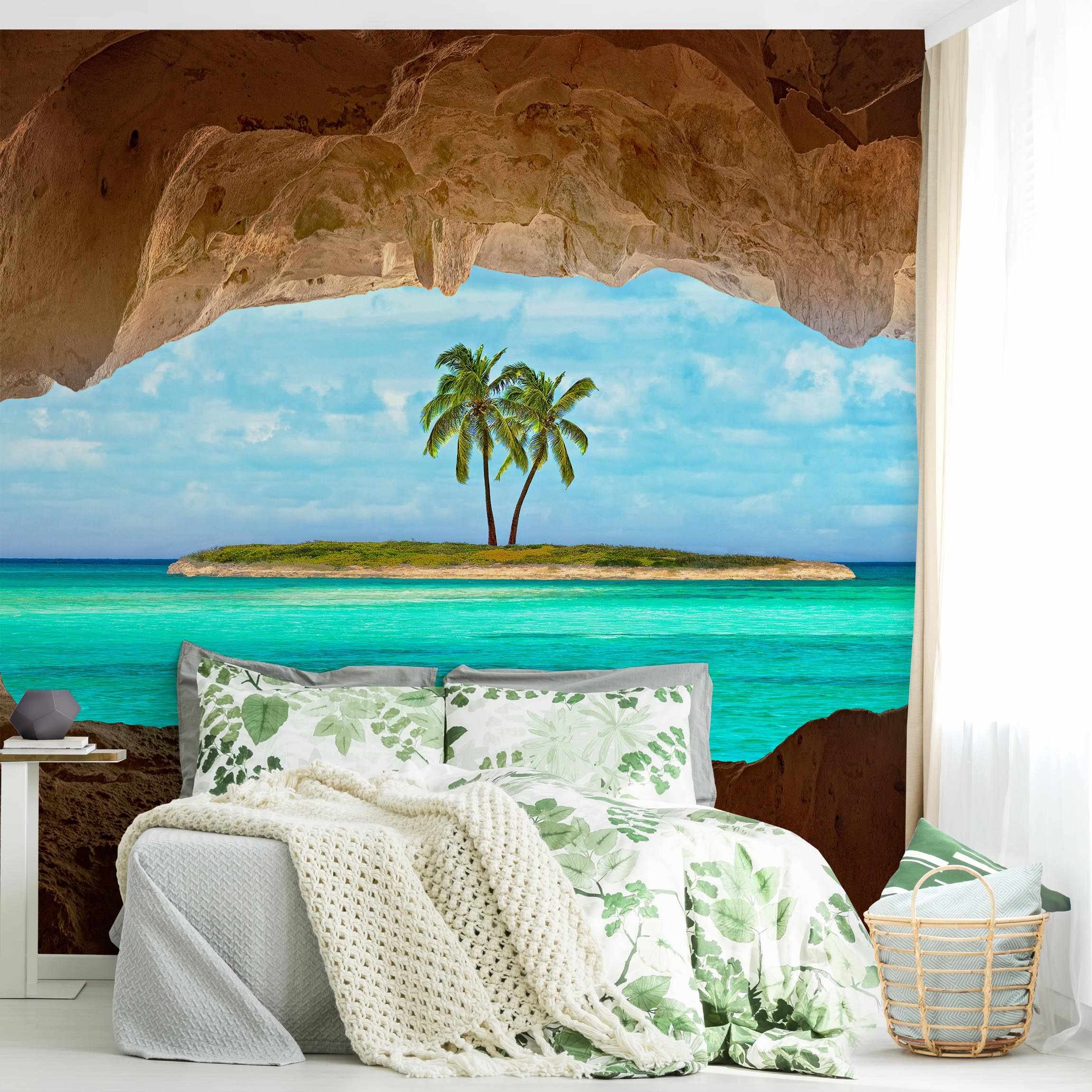 Papel pintado fotomural 3d tropical naturaleza playa 22 - salón dormitorio cocina pasillo - tnt 192 x 192 cm premium
