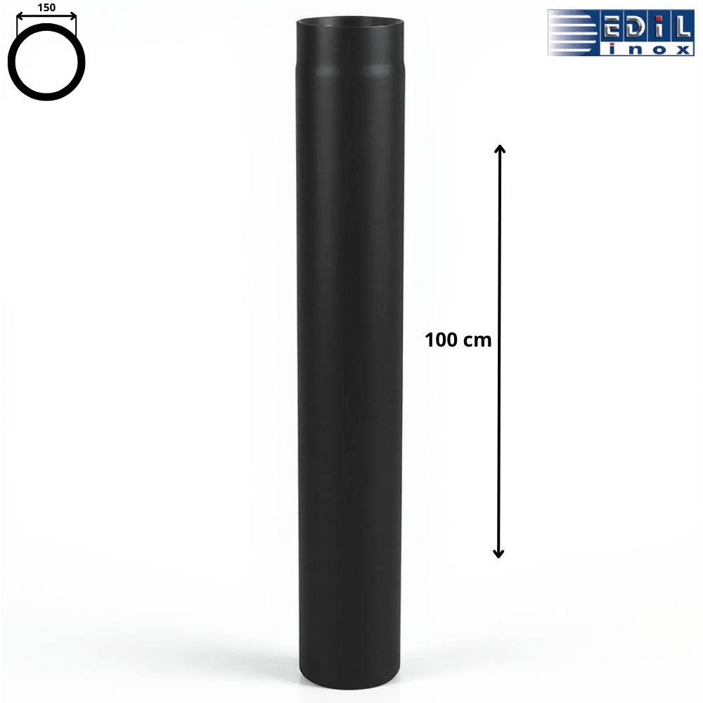 Élément droit 100 cm émaillé noir mat Ø150 Edilinox - 4