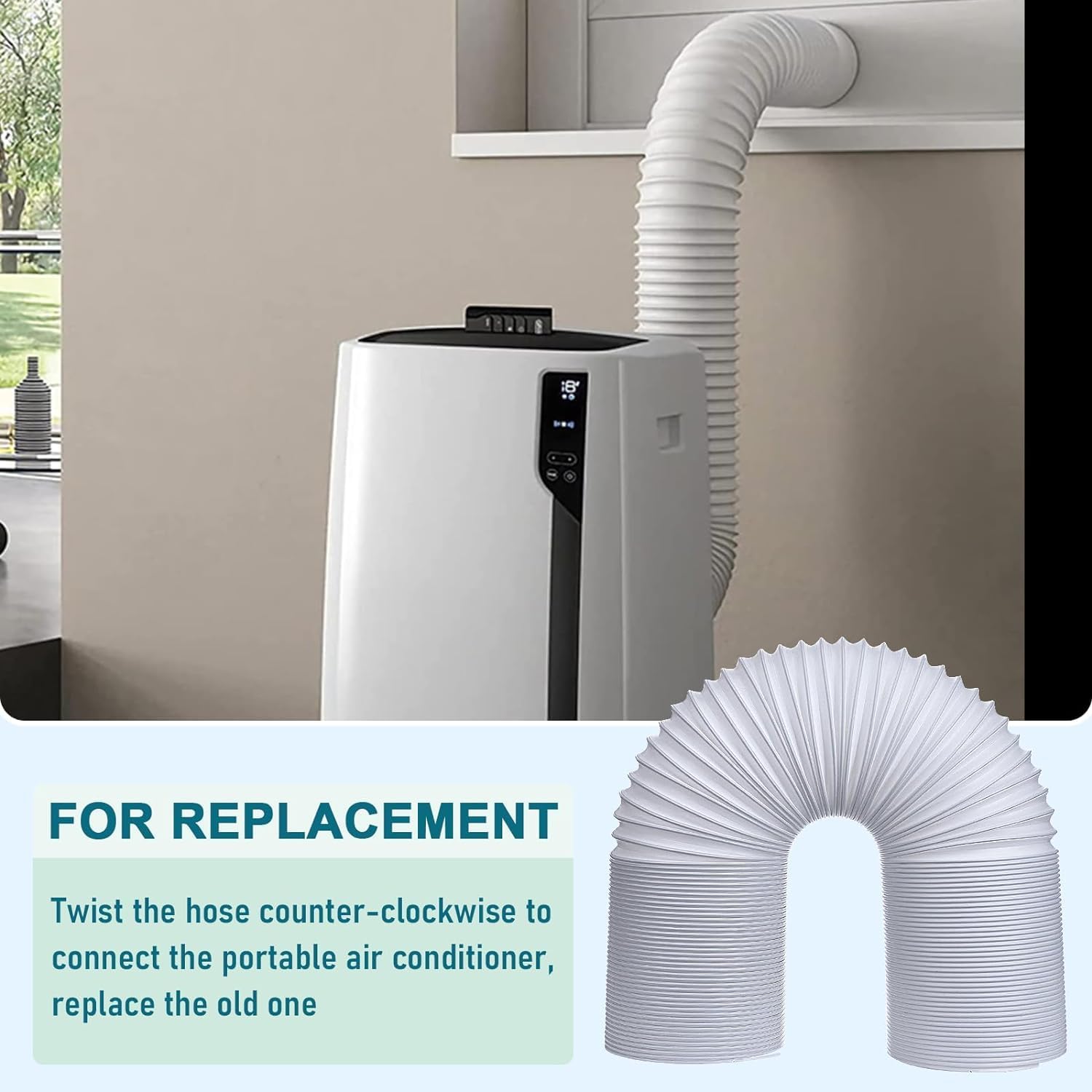 Tuyau de climatisation portable de 2 m, tuyau de climatisation mobile de 150 mm de diamètre, tuyau d'évacuation de climatisation - 5