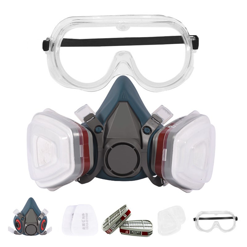 Masque à gaz demi-masque pesticide peinture en aérosol formaldéhyde chimique décoration spéciale protection contre - 4
