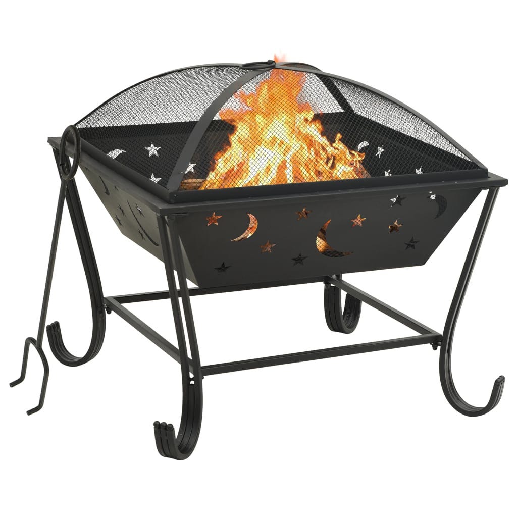 Camino Da Giardino Dobar Con Grill - Acciaio Inox Nero 57.5x38x148cm - Foto 6