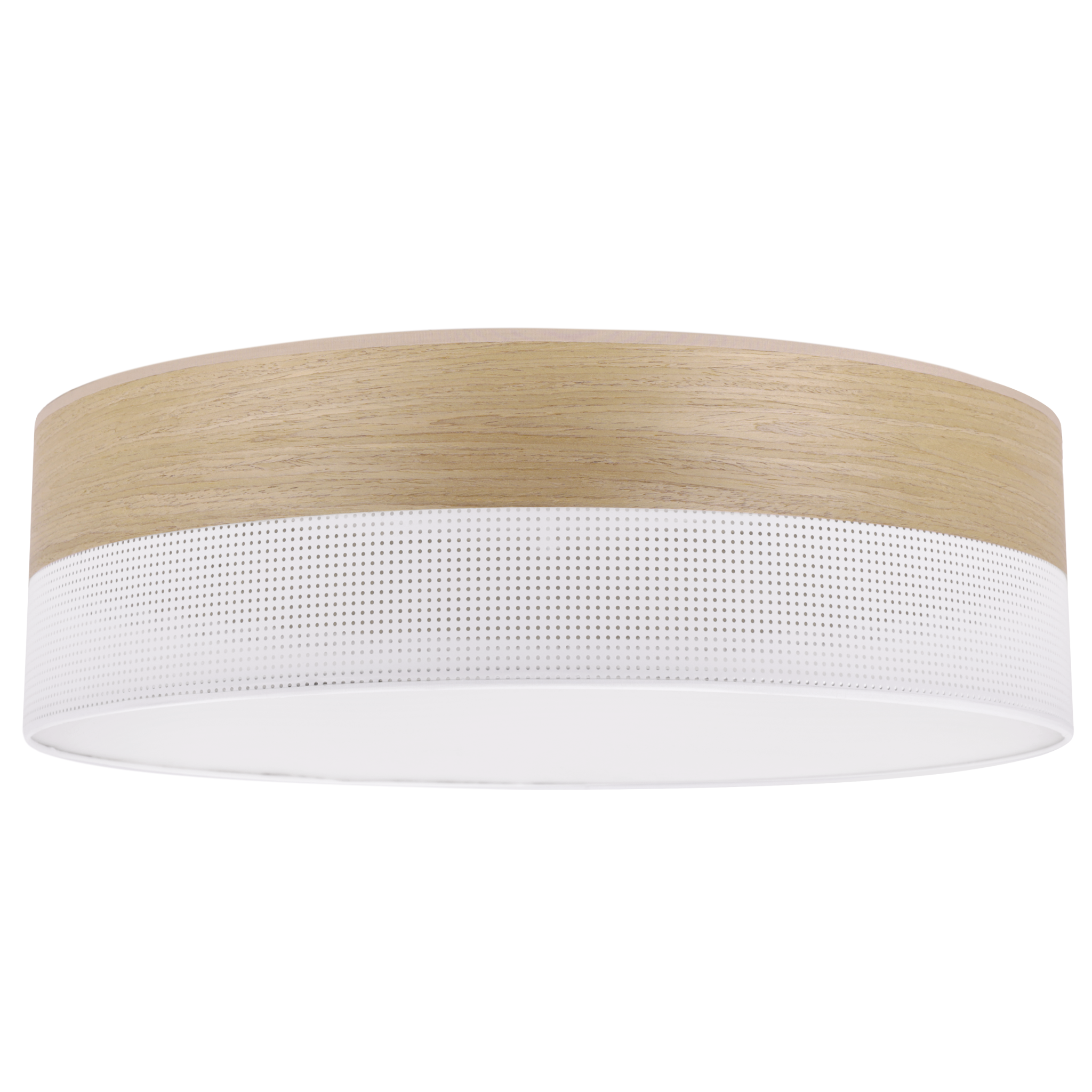 Lampa sufitowa wisząca Wood Plexi loft biała 1xE27 abażur 50cm dąb złocisty Light Home LH