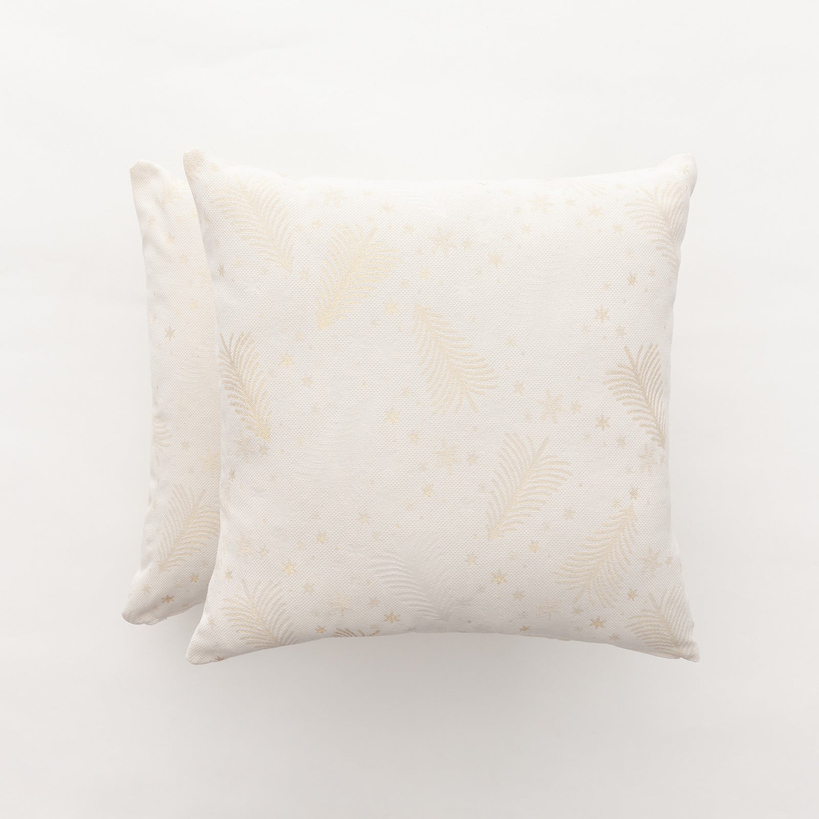Lot de 2 housses de coussin Noël coton jacquard ecru 45x45 cm - Christree - 2
