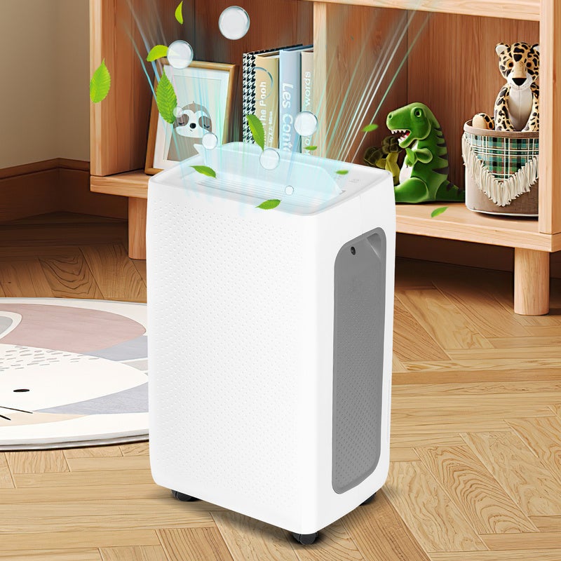 OMISOON Déshumidificateur électrique 1800 ml - Double semi-conducteur - Dégivrage automatique - Portable et ultra silencieux - Pour appartement, chambre à coucher, salle de bain