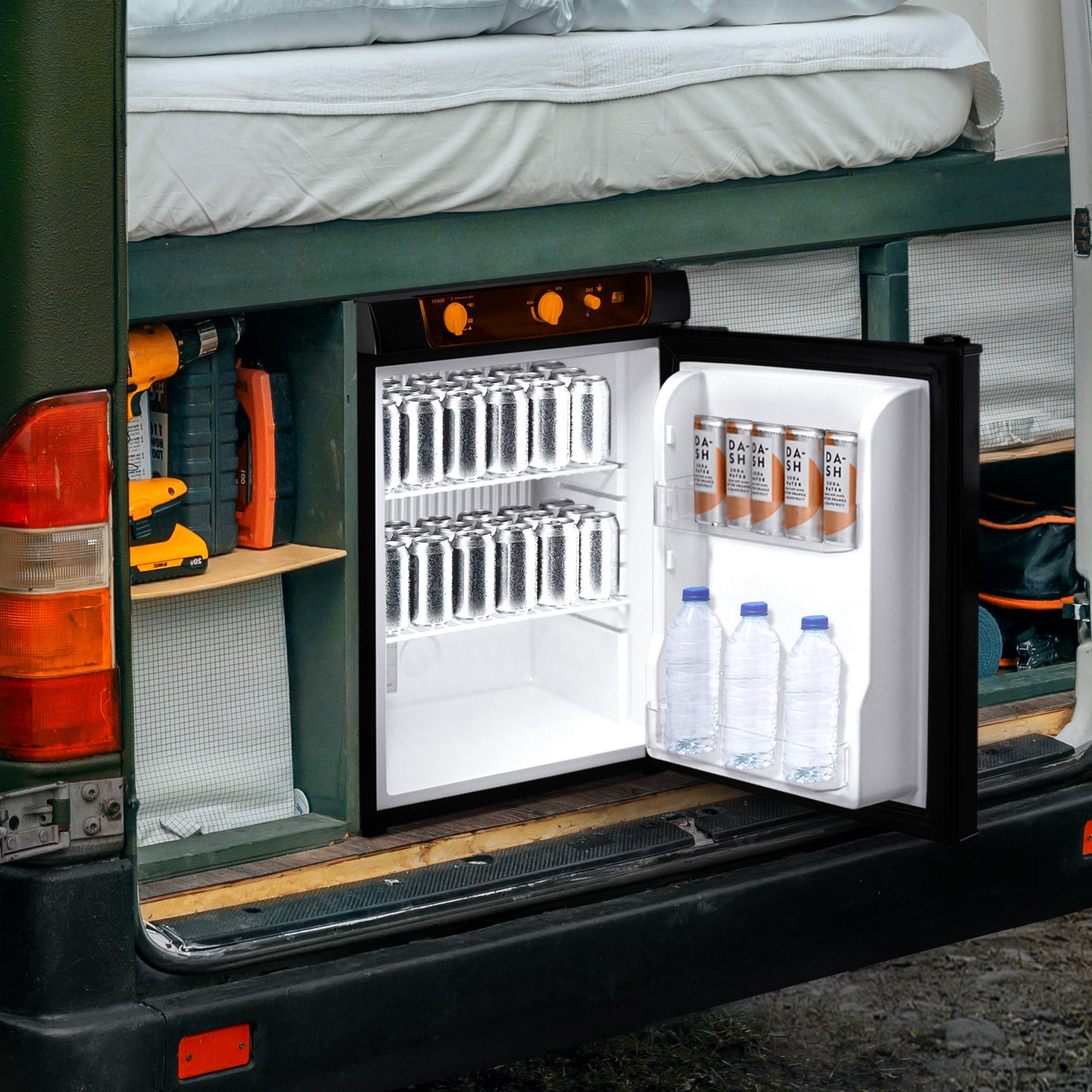 Réfrigérateur Glacière Trimixte 43 L Noir Camping-Car Loisirs Frigo de Camping à Absorption 3 Voies Silencieux - 4
