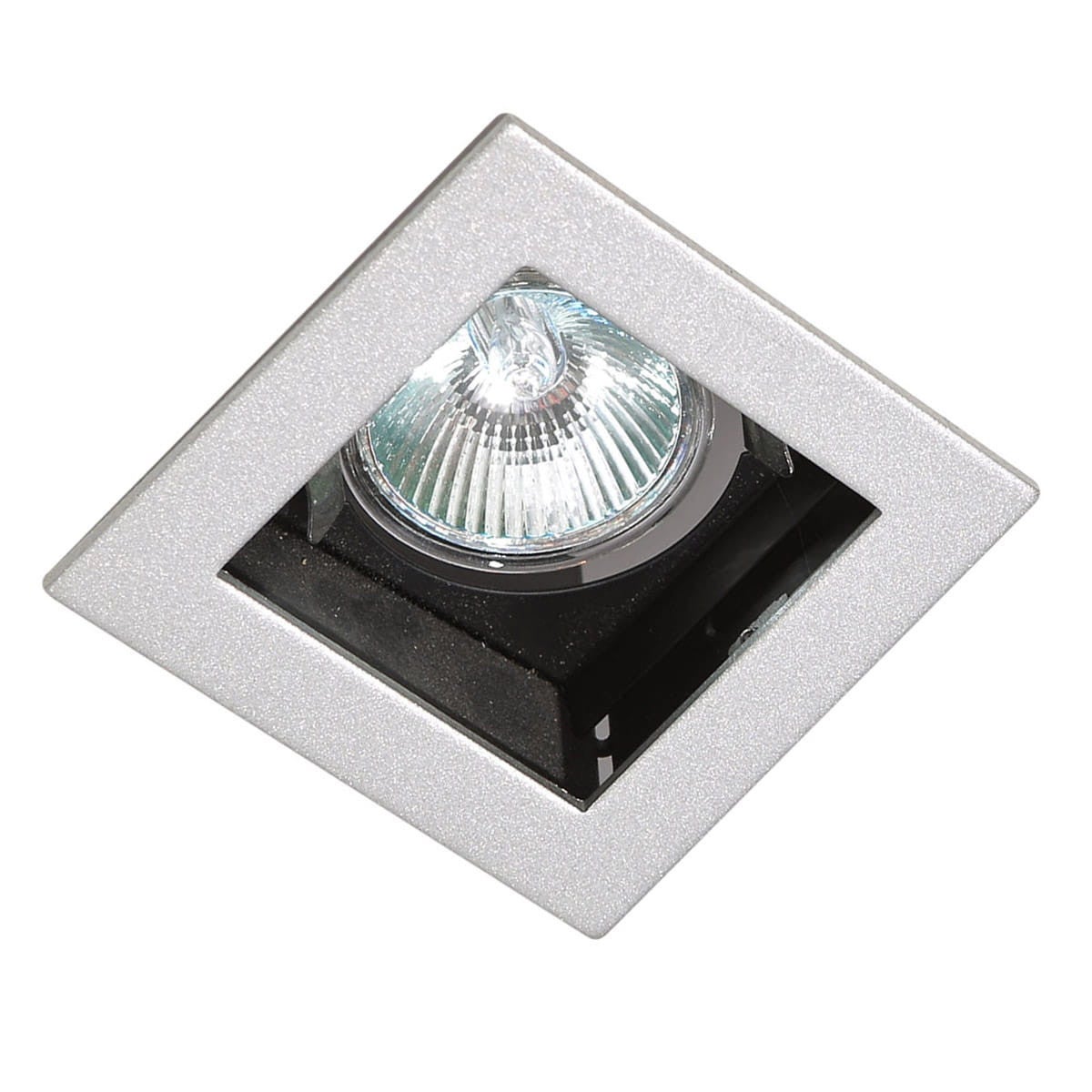 Oprawa sufitowa wpuszczana oczko Relio srebrna 1xMR16x35W kwadratowa IP20 wym: 9,5 x 9,5 cm aluminium Italux