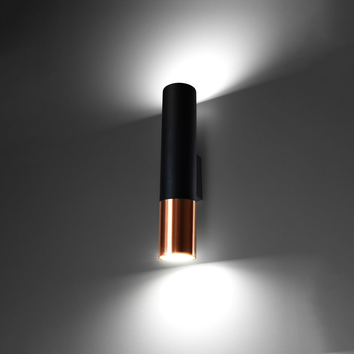 Kinkiet ZARPEX czarny/miedź LED 3000K - 6x8x29cm Sollux