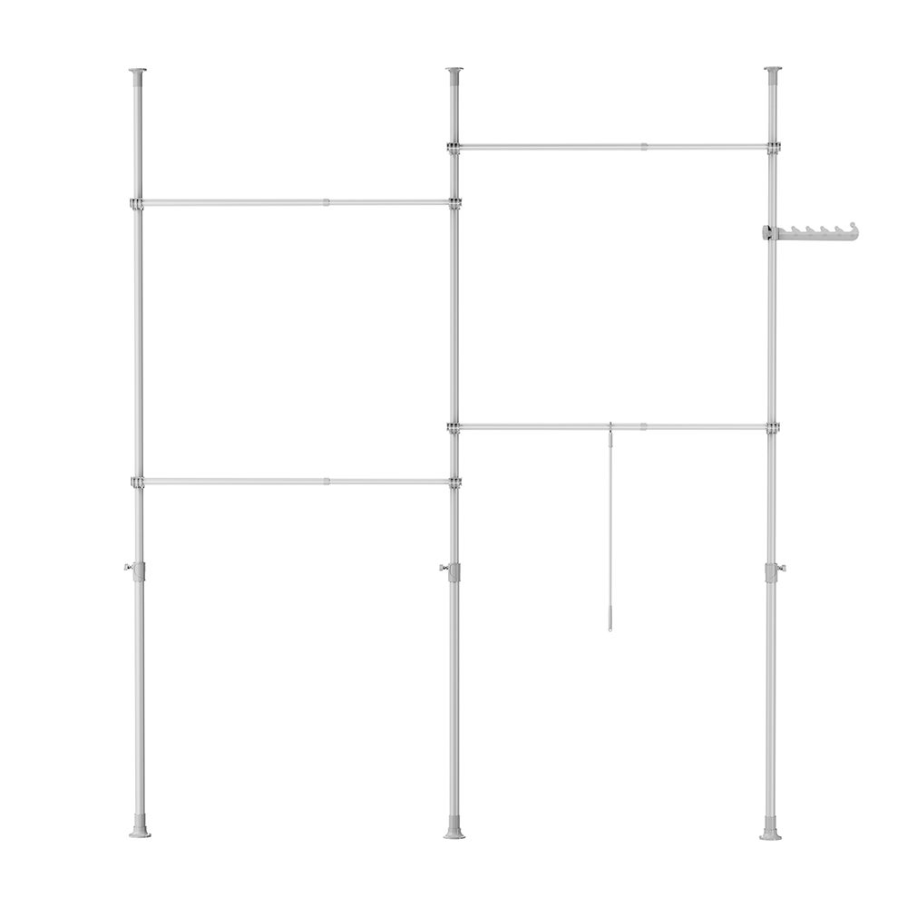 Appendiabiti Con Ruote, Attaccapanni A Doppia Asta Regolabile In Altezza Per Camera Da Letto 80x43x160 Cm Nero 81116113 - Foto 9