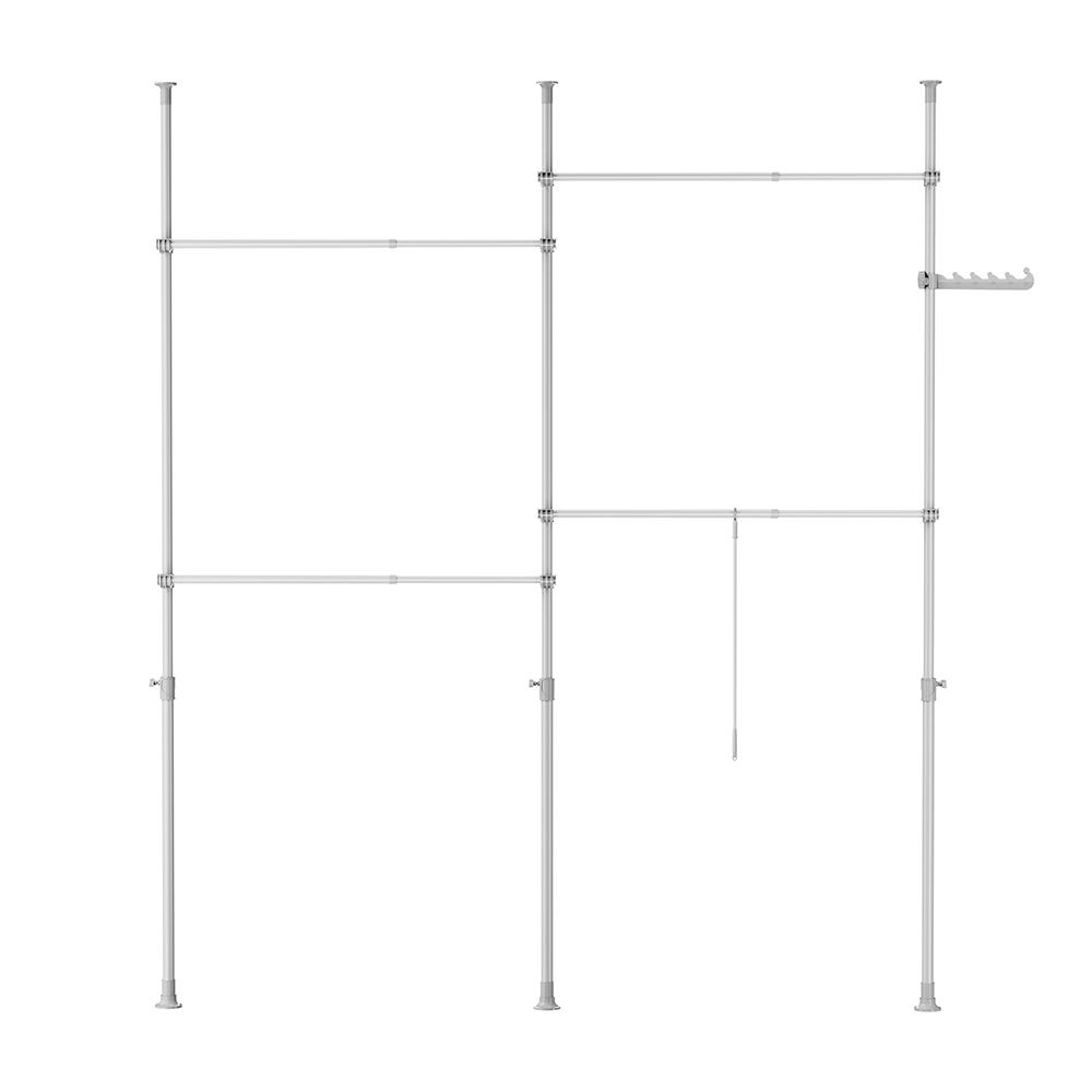 Appendiabiti Con Ruote, Attaccapanni A Doppia Asta Regolabile In Altezza Per Camera Da Letto 80x43x160 Cm Nero 81116113 - Foto 9