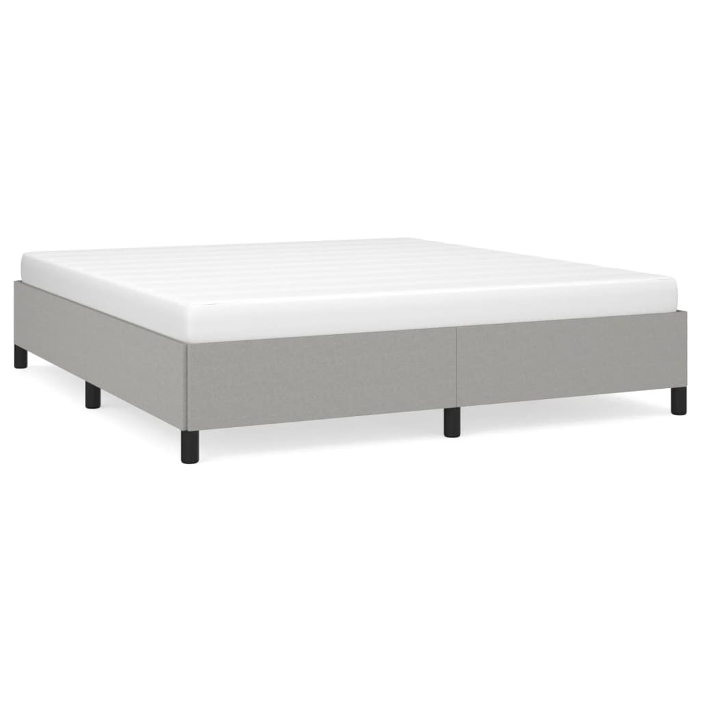 Cadre de lit sans matelas gris clair 160 x 200 cm en tissu - 2