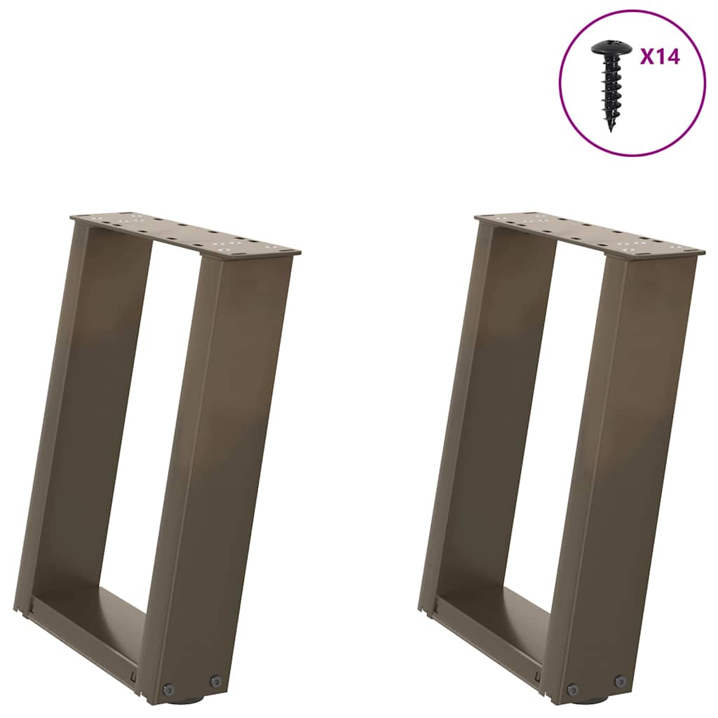 Nogi do stolika kawowego w kształcie litery U 2 szt. Naturalna stal 38x(42-43) cm Stal vidaXL