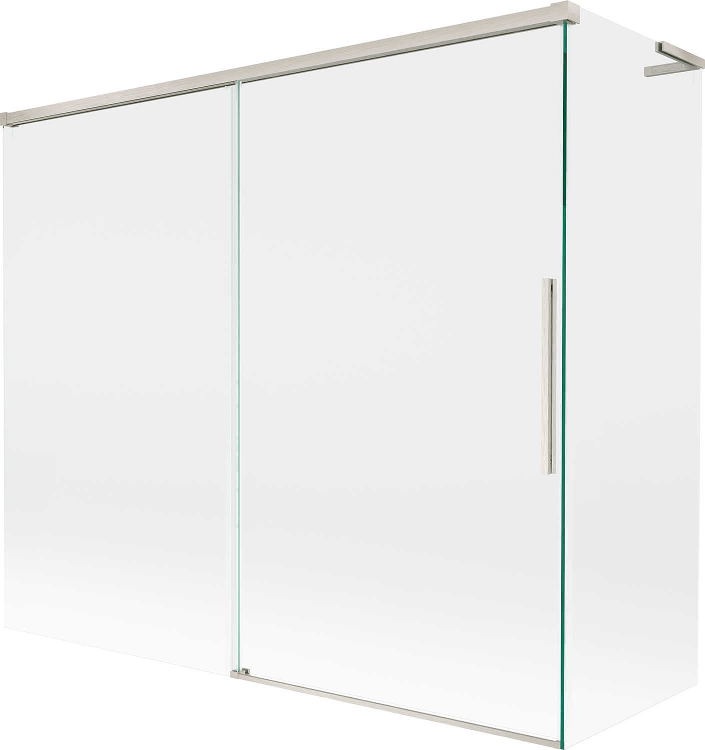 Mexen Rox L parawan nawannowy 2-skrzydłowy rozsuwany 180 + 80 x 150 cm, transparent, nikiel szczotkowany - 8C9L-180-080-97-00
