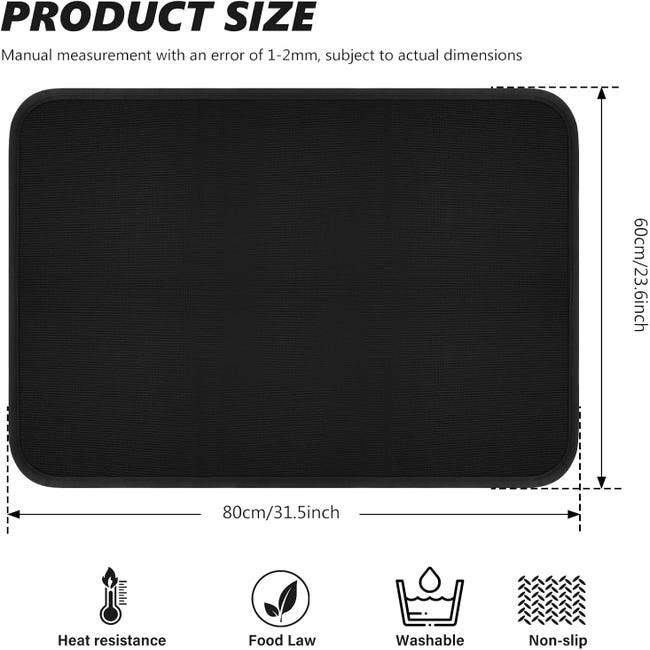 Tapis De Protection Contre La Chaleur 30x30 Cm - Silicone Et Fibre De Verre, Résiste à 500°C - Pour Micro-ondes, Airfryer, Four, Plan De Travail
