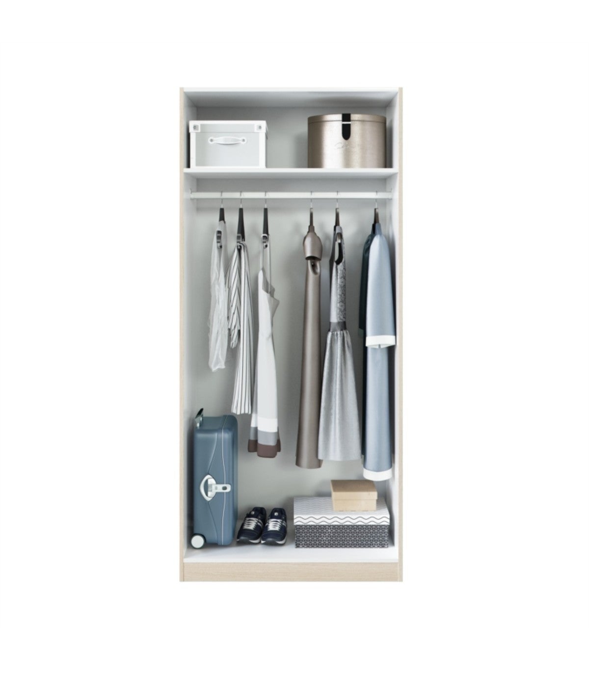 Armoire penderie ELOAH L82 x H180cm - Blanc - 8