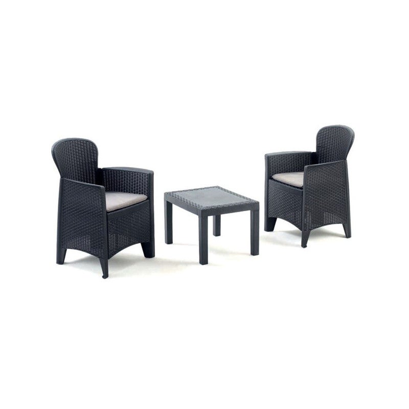 Conjunto de salón exterior - saloncito de exterior negro antracita