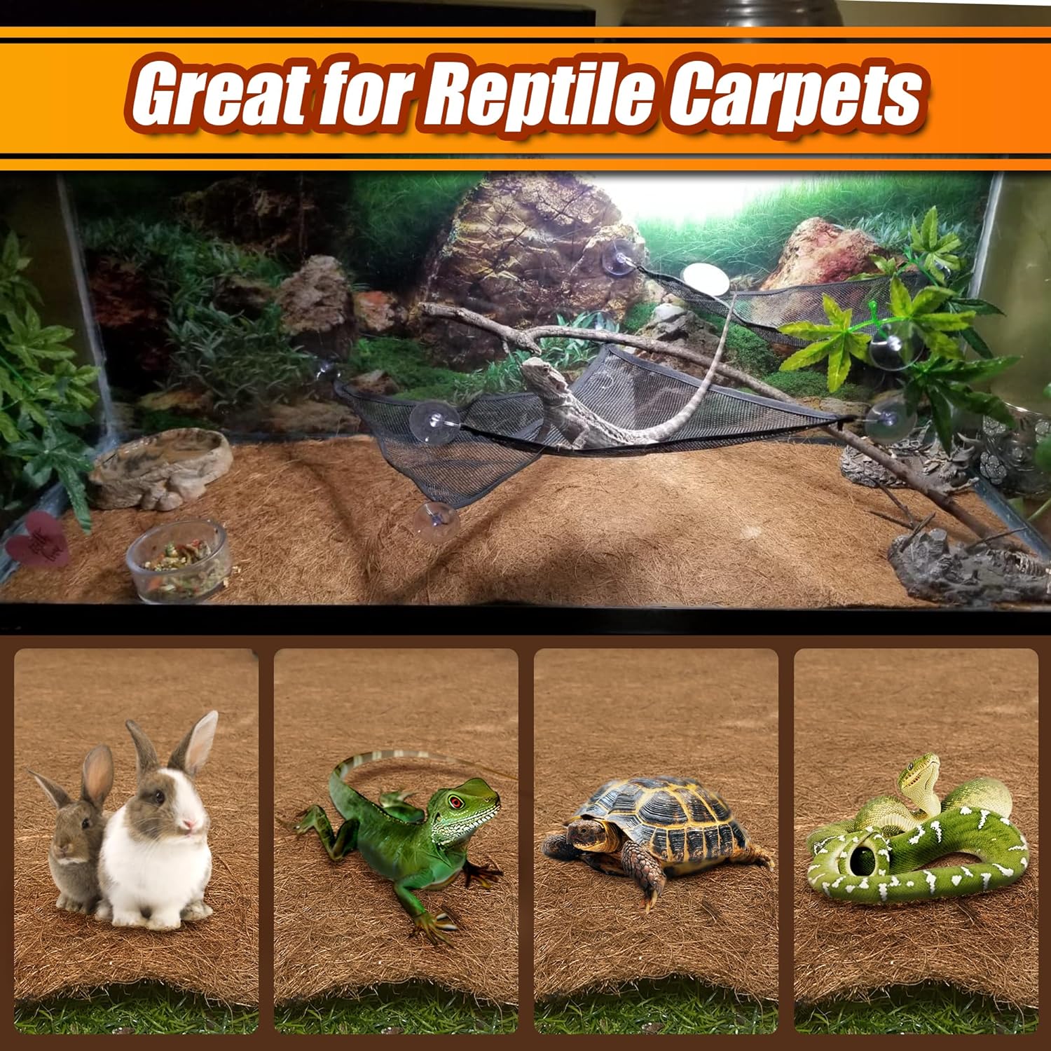 Tapis pour animaux de compagnie en feutre de noix de coco, tapis en fibre animale 40*100CM, pour plantes et pots de fleurs, décoration de jardin - 5