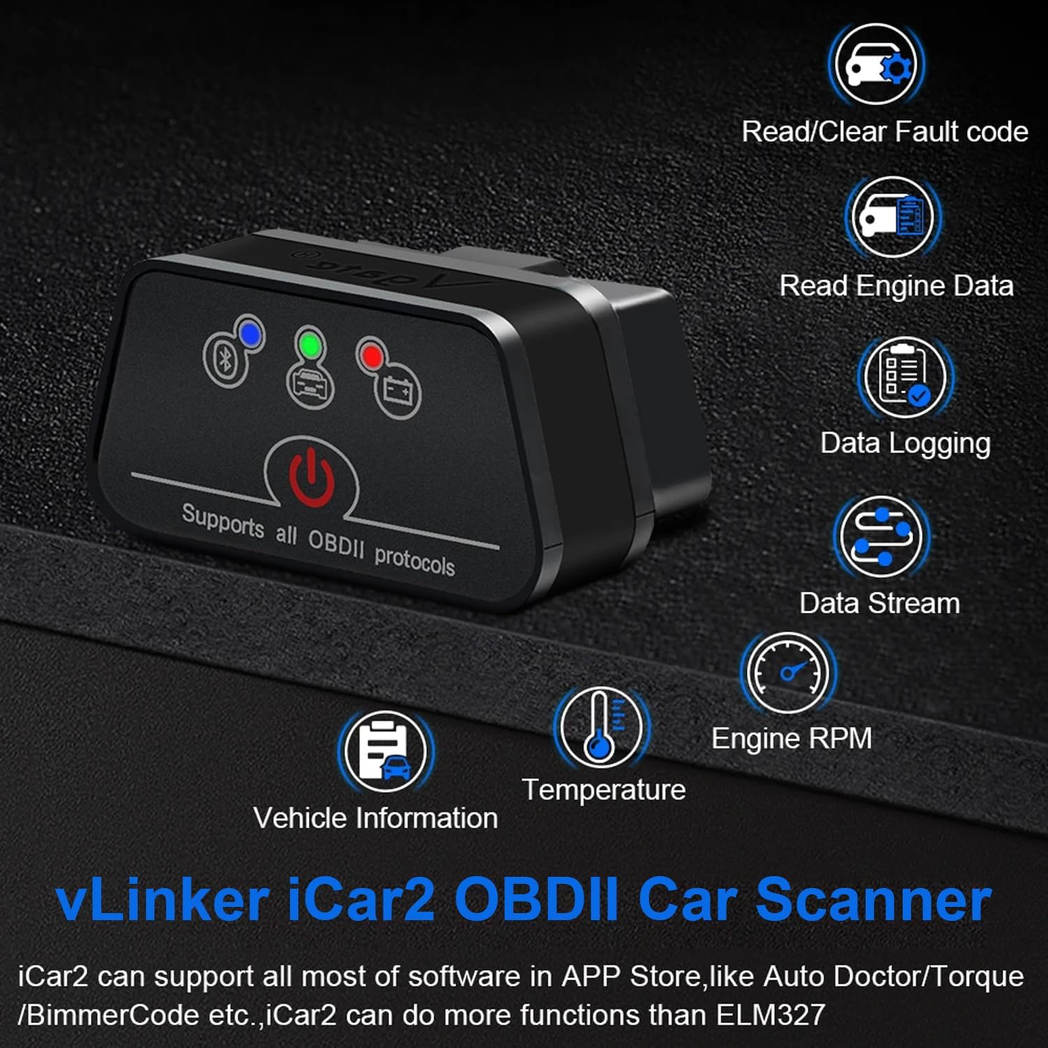 Diagnostica OBD2 Bluetooth – Lettura E Cancellazione Codici Motore, Compatibile IPhone/Android, Supporto Francese 7/7, Venditore In Francia