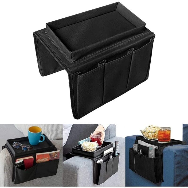 Organisateur D'Accoudoir De Canapé Suspendu – Poches XXL Pour Télécommande, Téléphone, Tablette & Magazines (97 X 32,5 Cm)