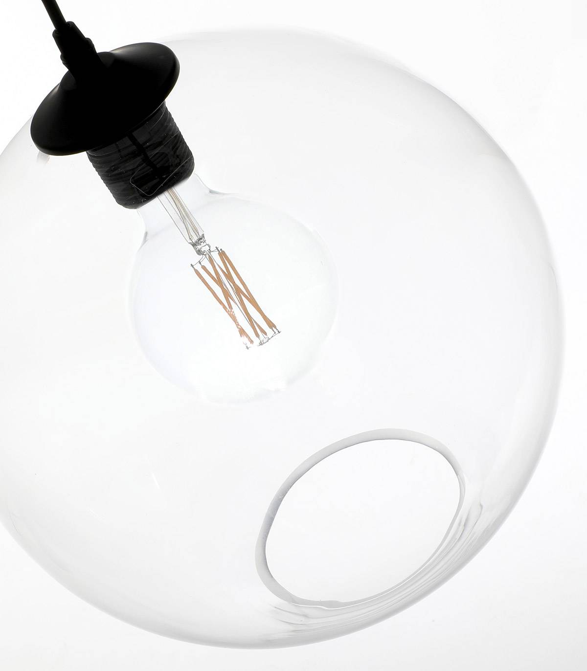 suspension bradford 38 cm transparent, verre, diam. 38 cm, - 4