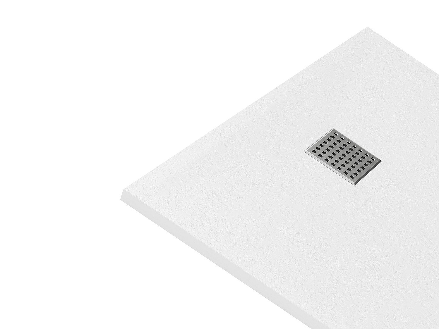 Receveur de douche extra plat à poser ou à encastrer recoupable en résine SMC avec siphon - Blanc - 140 x 90 cm - MIRNOSA - 5