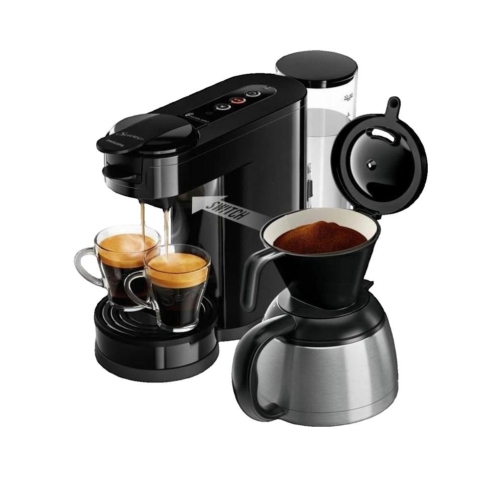 Philips Cafetera De Cápsulas, Senseo Switch Hd6592/65, Intenso Negro , Leroy Merlin