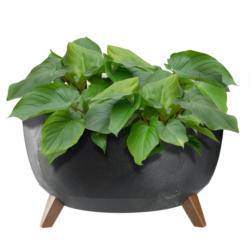 DONICZKA DONICA NA KWIATY 47cm OSŁONKA + WKŁAD NÓŻKI KOREK KWIETNIK CZARNY