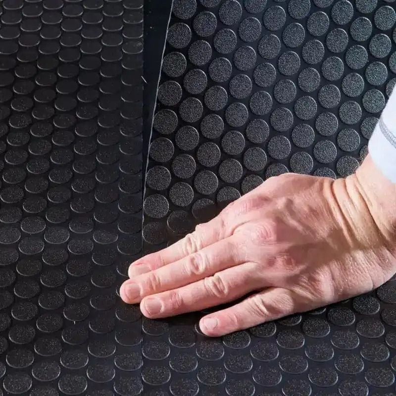 Arquiservi - Piso em Rolo Borracha Círculos 3MM 1,4X10 (14M2) Piso Industrial Resistente para oficinas, garagens e comércios - 7