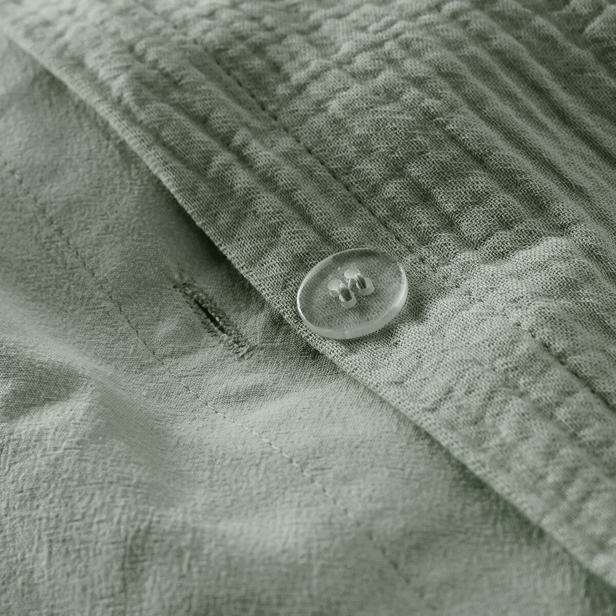 Housse de couette enfant gaze/coton lavé, Kumco - Sauge - 140 x 200 cm - 4