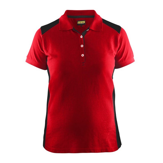 Polo de travail Femme Blaklader Rouge Epaules Noires S