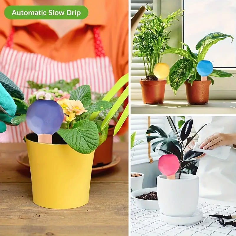 Lot de 4 goutteurs à billes polygonales – Dispositif d’arrosage automatique à goutte lente, idéal pour plantes en pot d’intérieur et d’extérieur - 6