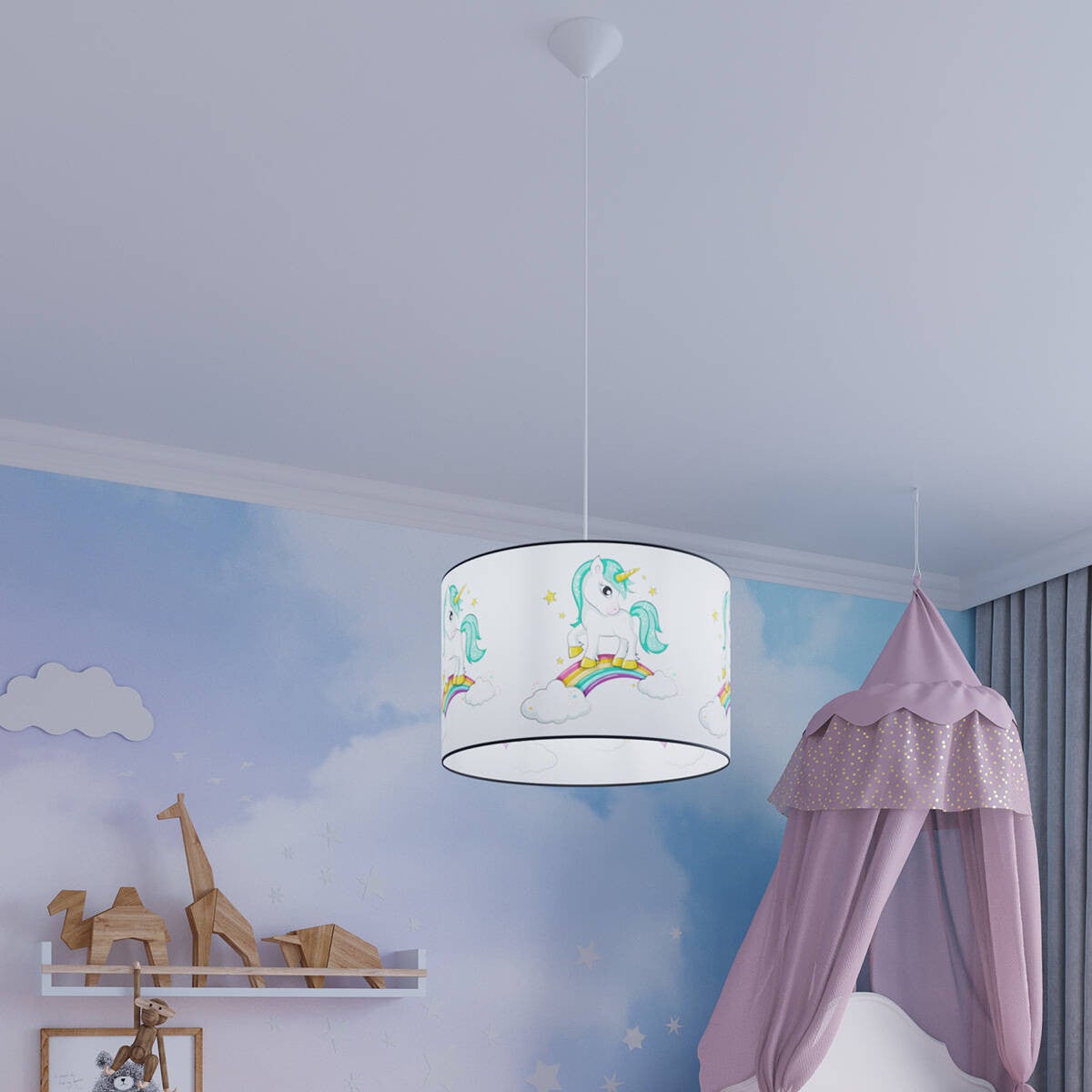 Lampa wisząca Unicorn wielokolorowy 1xE27x15W dziecięca wym: 95 x 30 x 30 cm tworzywo sztuczne Sollux Lighting - 8
