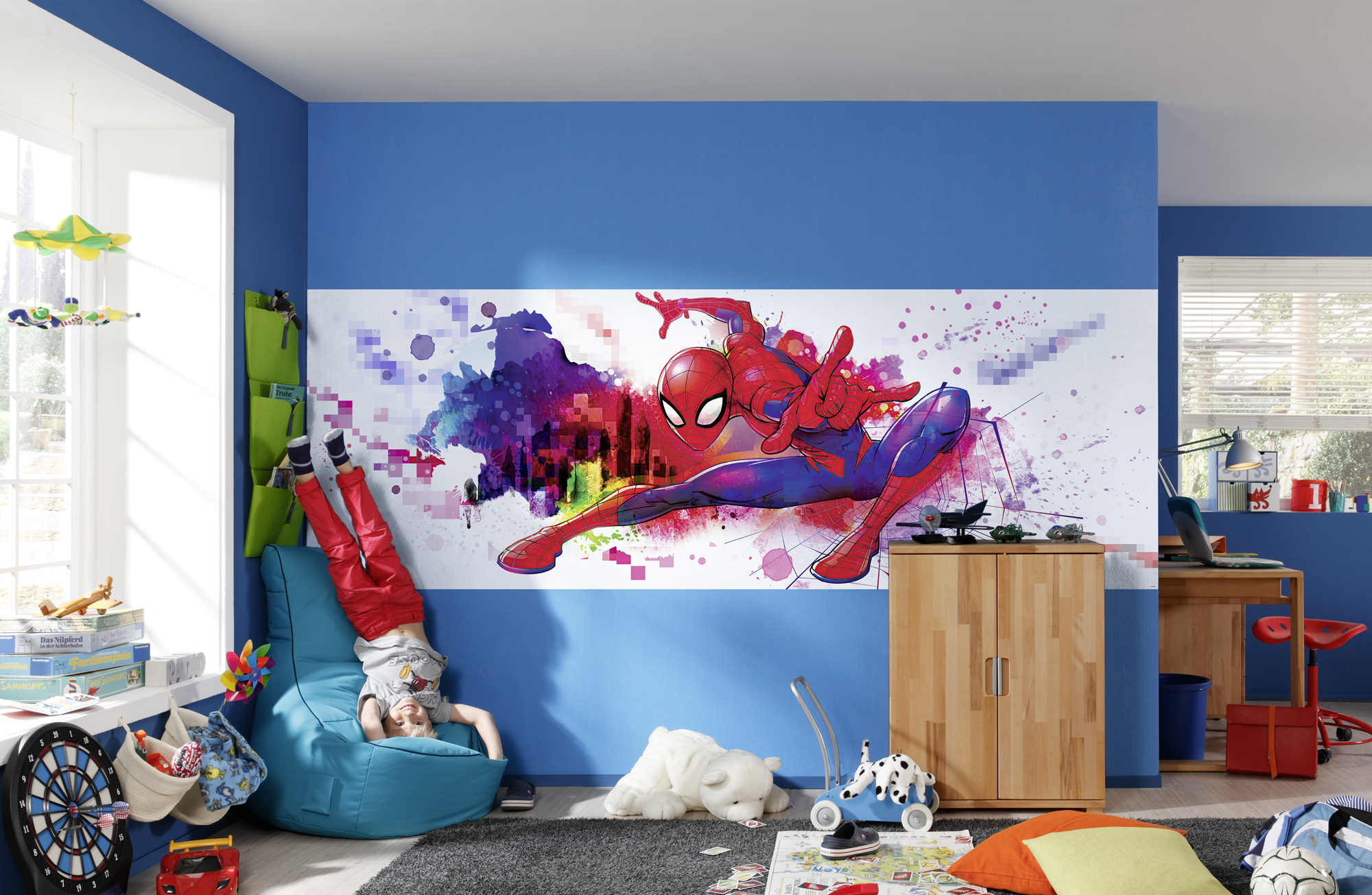 Papel pintado panorámico sobre papel de komar - marvel spider-man graffiti art - talla: 368 x 127 cm
