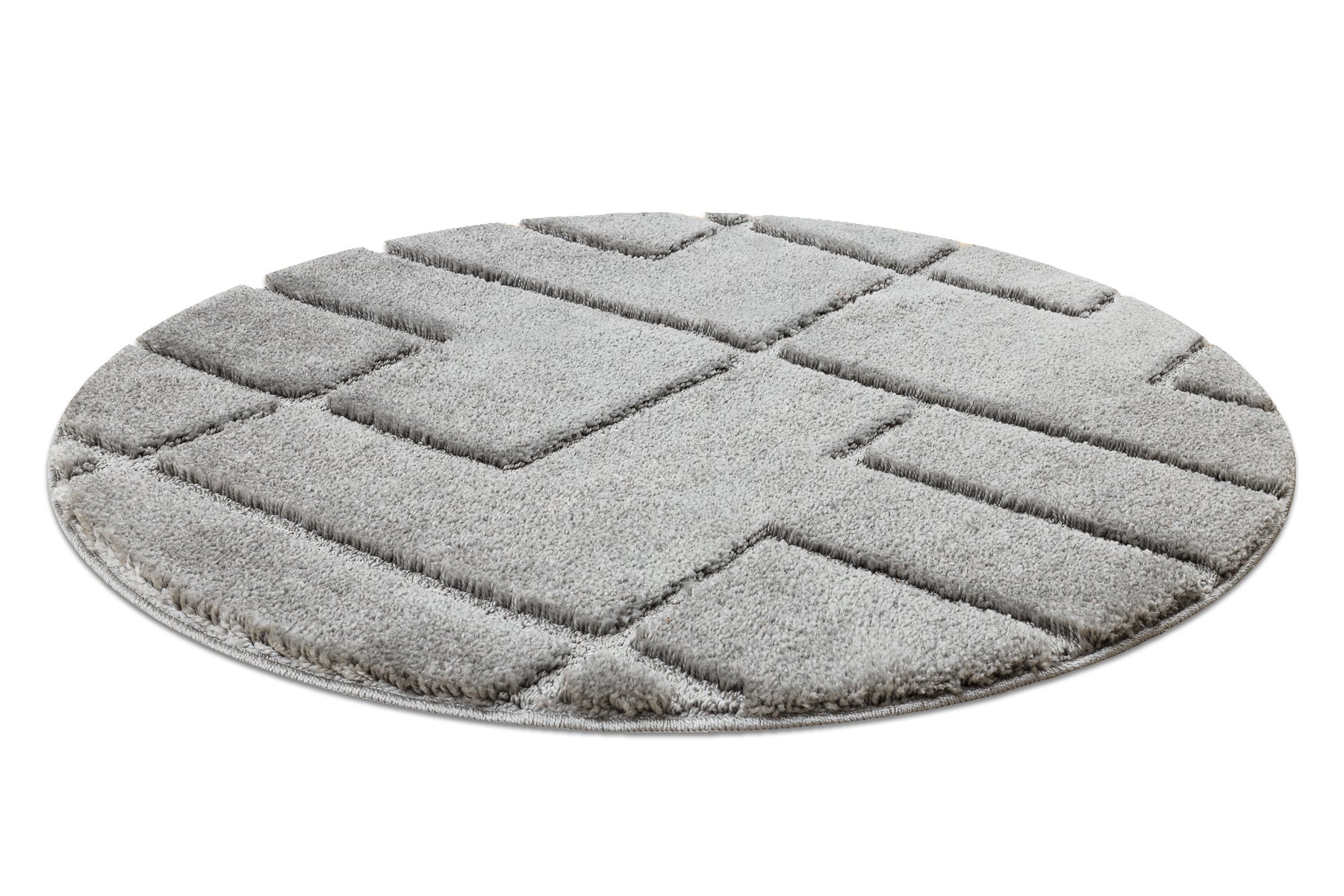 Tapis de salle de bain SUPREME cercle LINES, lignes, antidérapant, doux - gris cercle 100 cm - 2