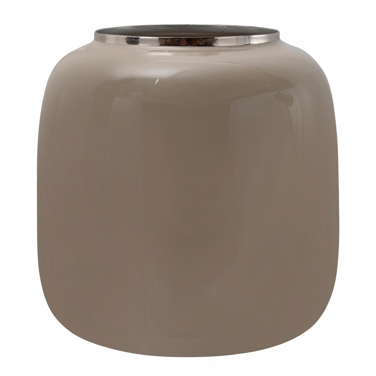 Vase fait à la main en fer ODLI 20x20x20 taupe et gris | Leroy Merlin