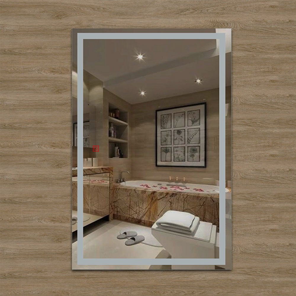 Miroir anti-buée avec interrupteur tactile + Lumière blanc 6000k + 80 x 4 x 60 cm (L x P x H) - 3