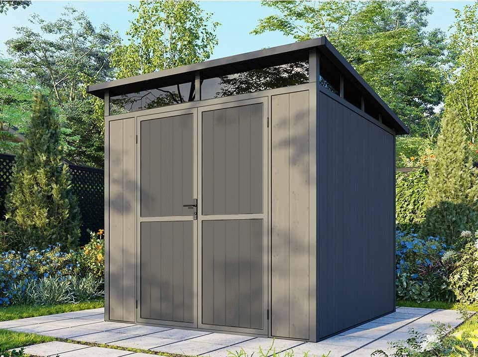 Abri de Jardin Composite EVORA Gris 4m2 - Structure en Aluminium
