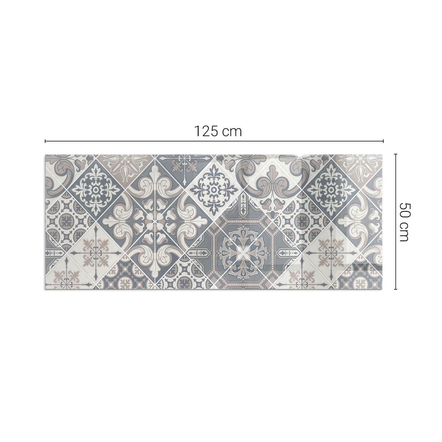 Szkło hartowane na podłogę pod kominek - 125x50 cm - Wzór mozaiki dekoracyjnej - TULUP - 2