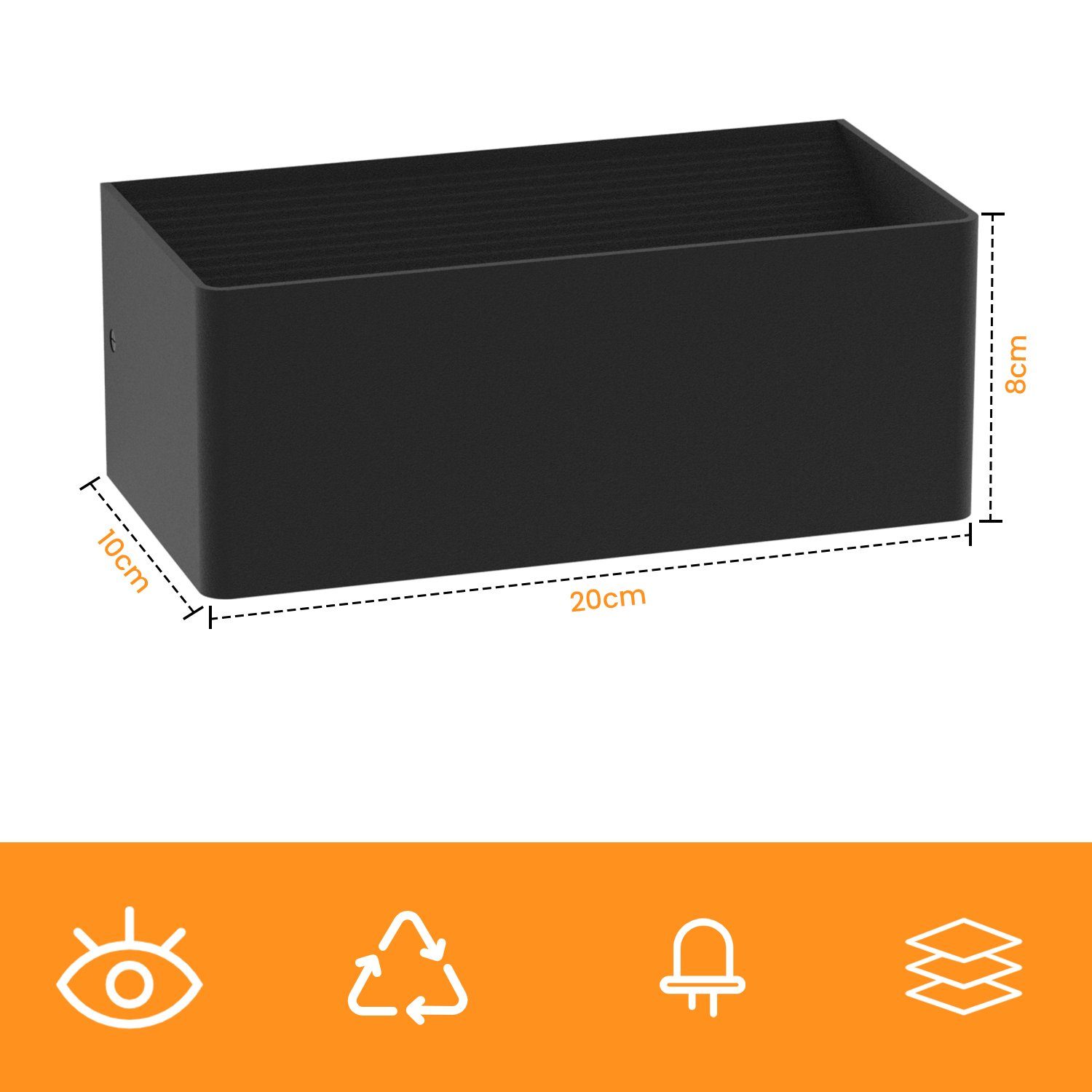 NETTLIFE Kinkiet wewnętrzny LED - 2 wersje czarne oświetlenie ścienne 5W ścienna lampa punktowa w górę w dół lampa schodowa regulowana wiązka 3000K - 6