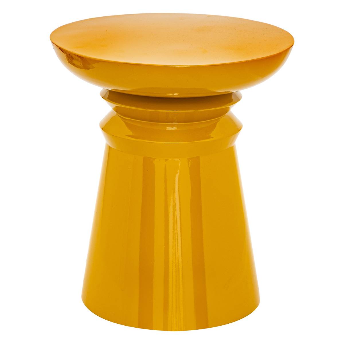 Stolik kawowy okrągły Jaya ATMOSPHERA metalowy żółty nowoczesny do salonu 38 cm 1 szt.